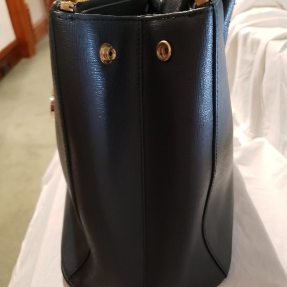 Furla Large Saffiano Green Leather Satchel